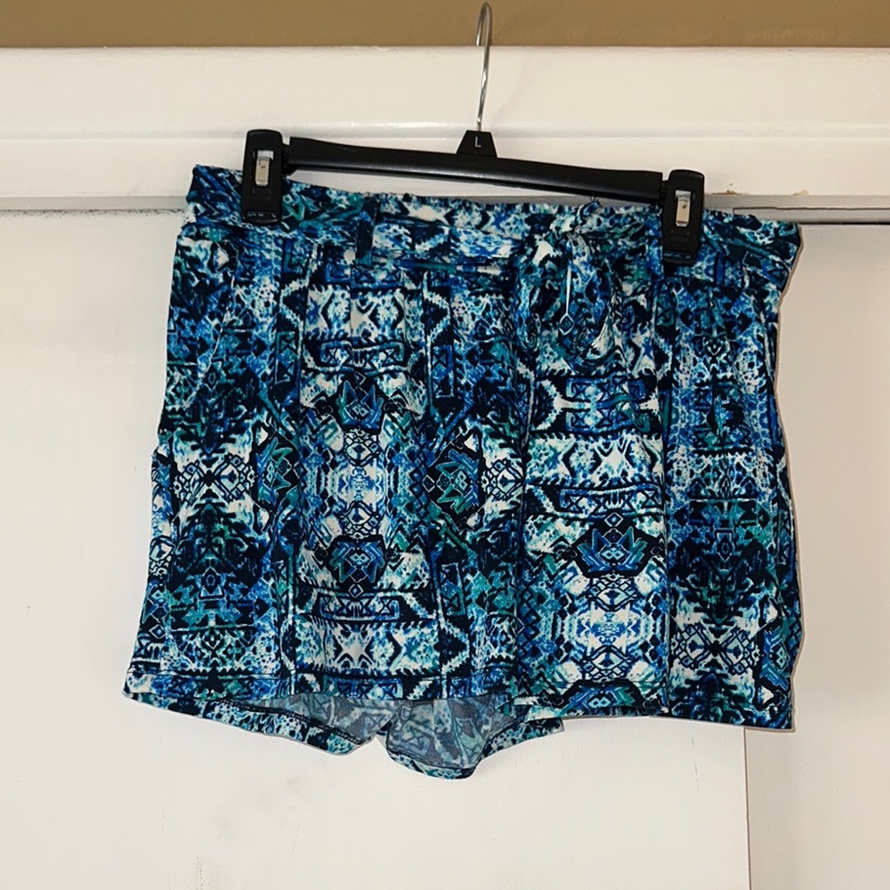 Blue Patterned Shorts